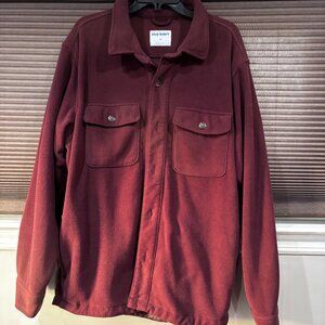 Old Navy Sweater-Fleece Shirt Jacket Burgundy SZ: XL